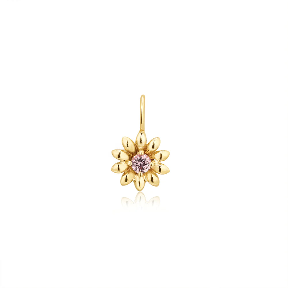 14K Sapphire Flower Charm