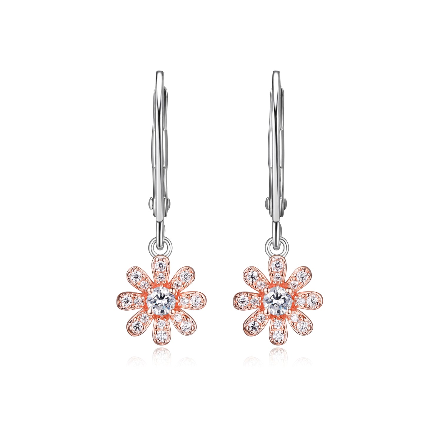 Daisy Flower Leverback Earrings