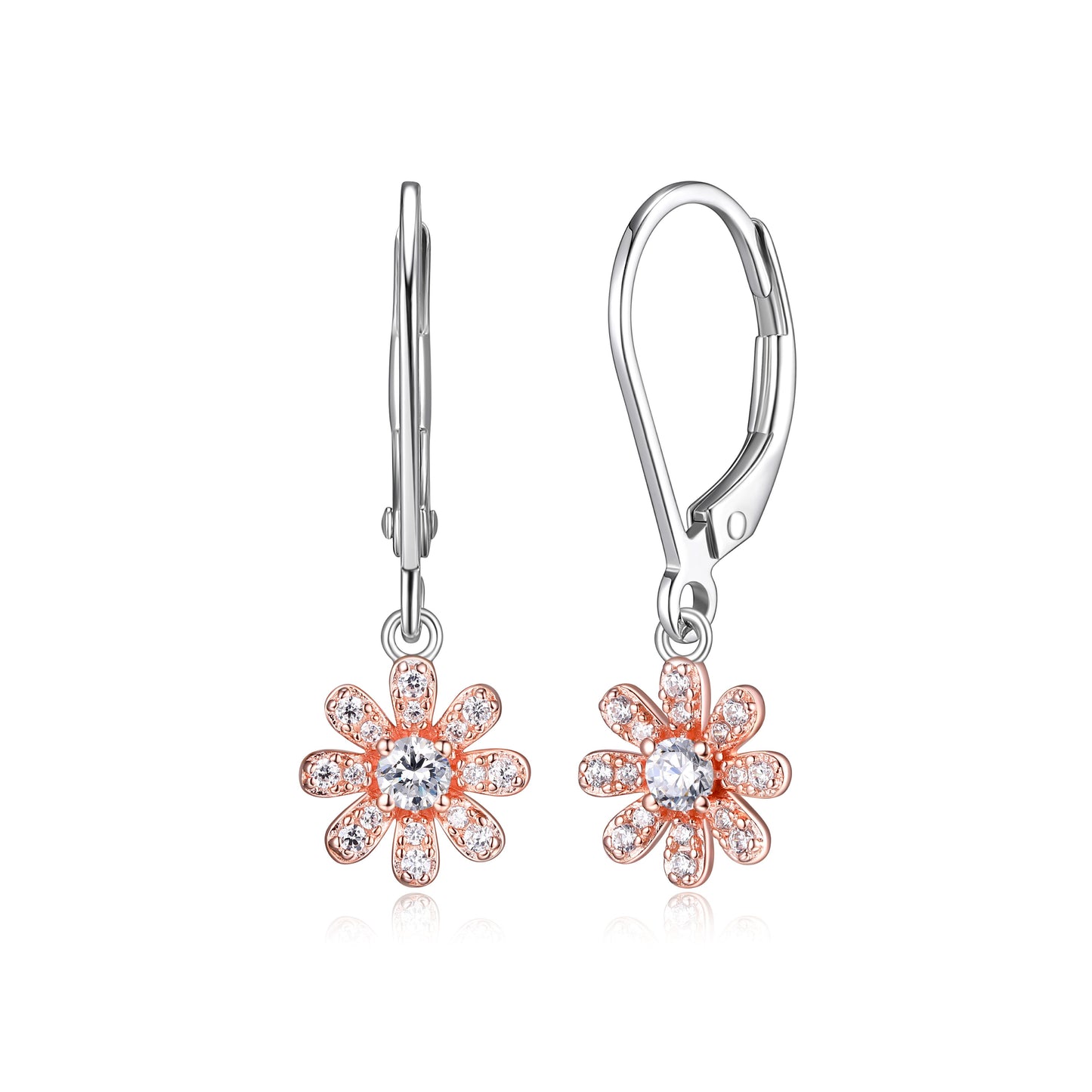 Daisy Flower Leverback Earrings