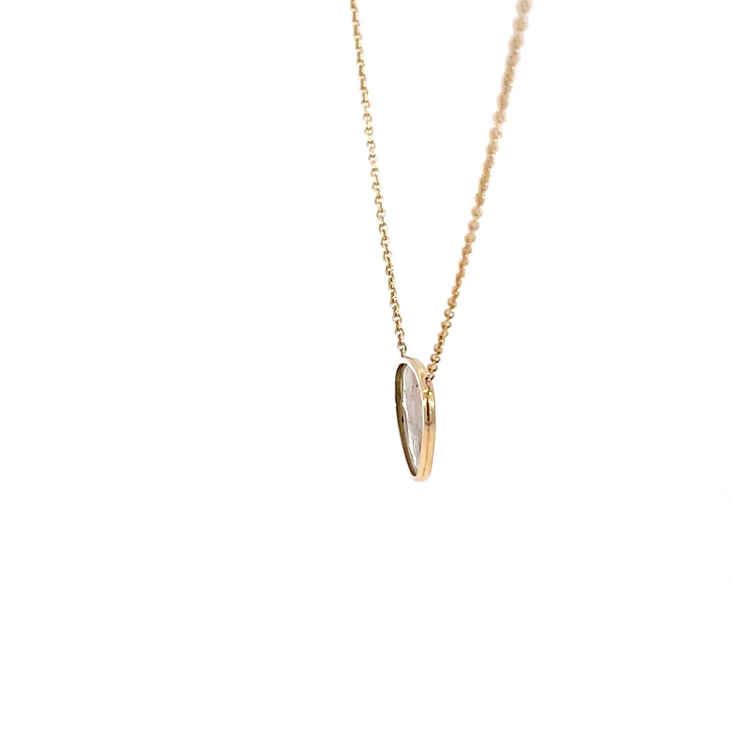 14K Yellow Gold Salt & Pepper Diamond Slice Necklace