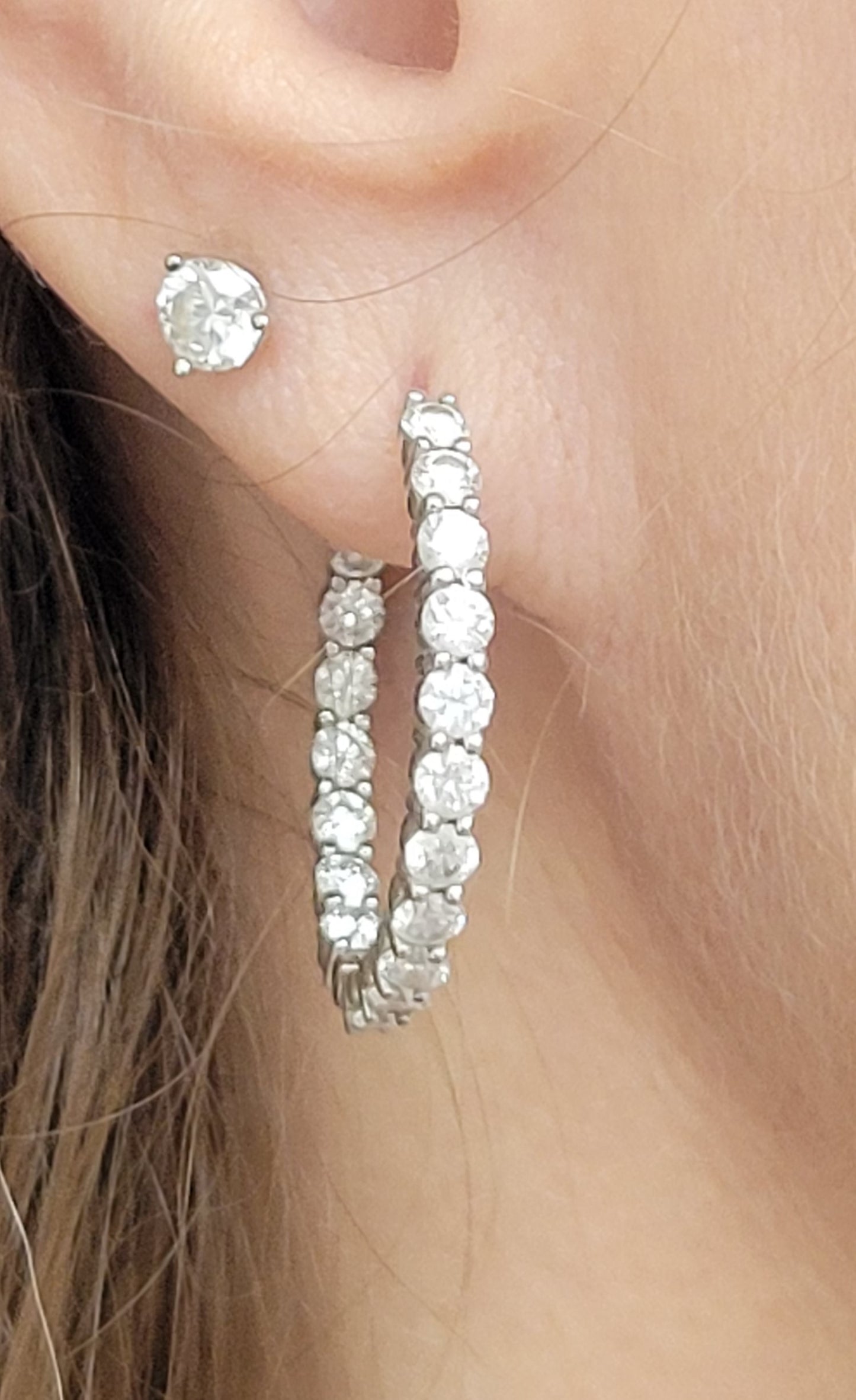 3ct+ Inside-out Hoop Earrings