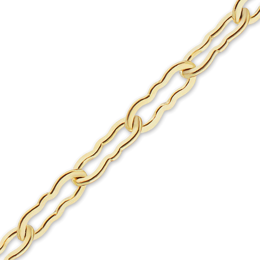 14K Flat Krinkle Chain - available in yellow and white gold