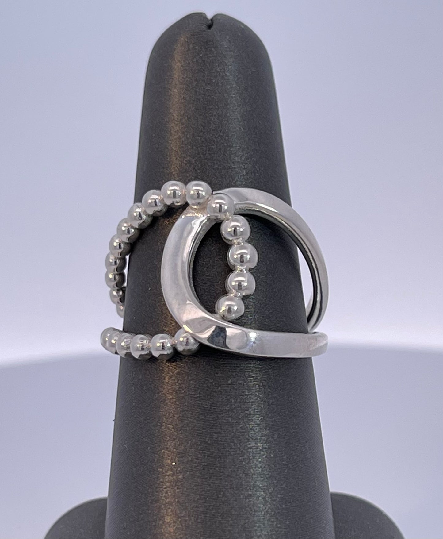 Sterling Silver Interlocking Wide Band Ring