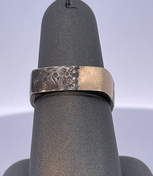 Men's Gold & Silver Ring with Diamonds