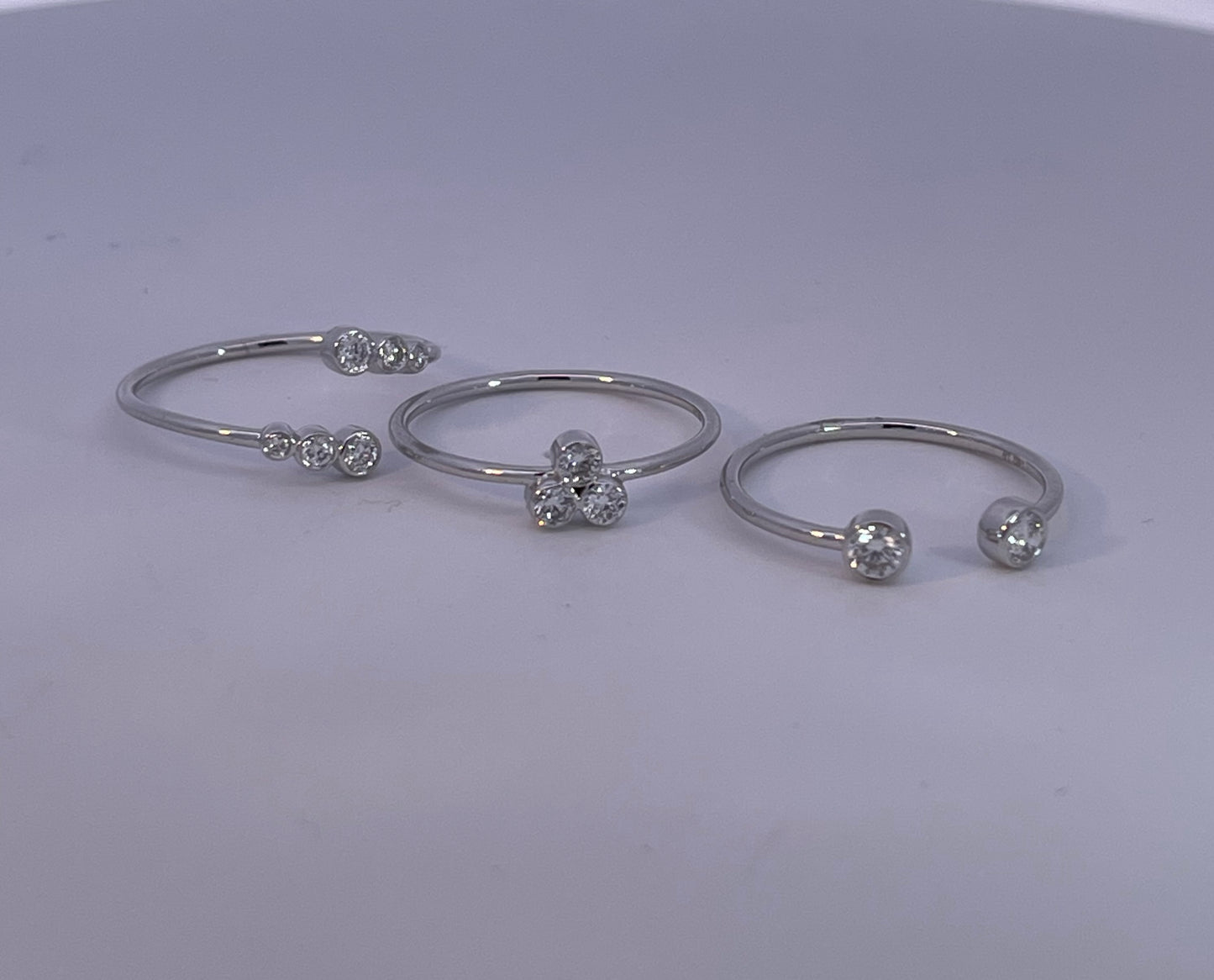 Dainty 14K White Gold Fashion Rings