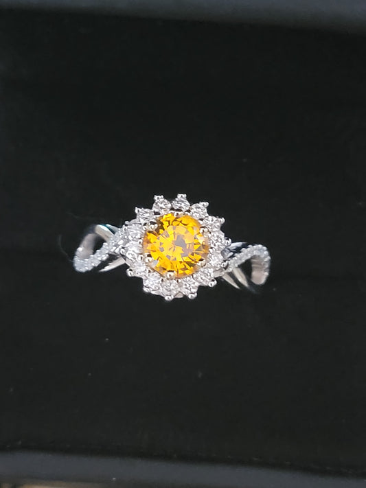 14kt Sunflower Engagement Ring