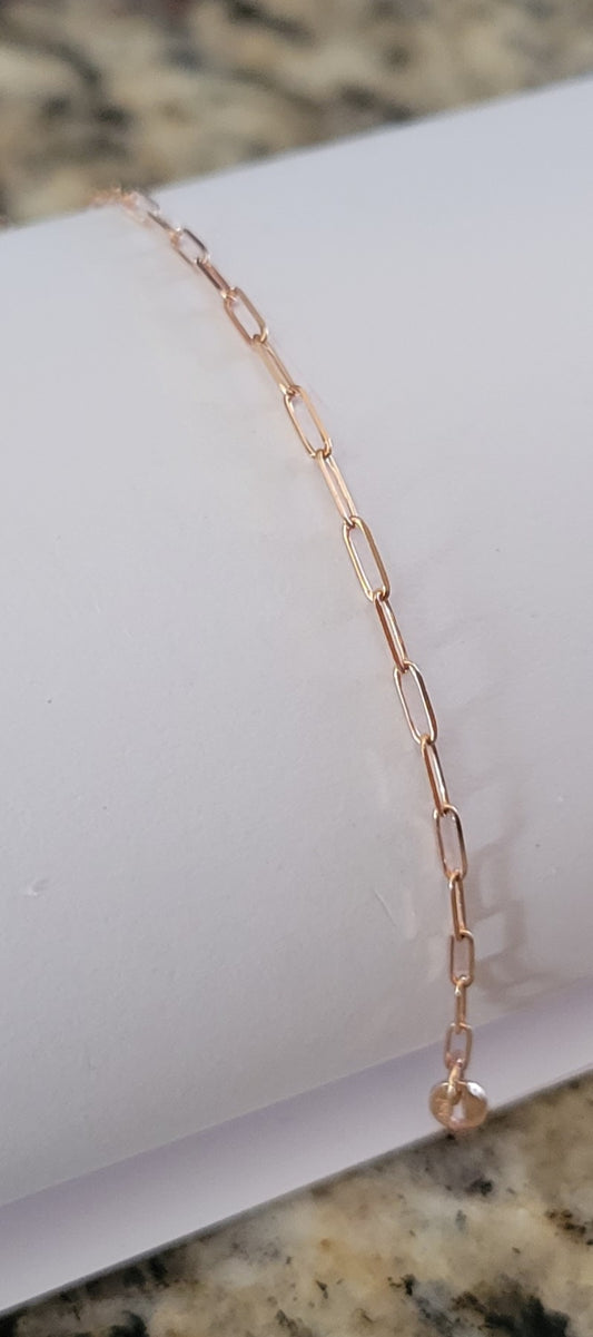 14K Paper-clip Link - available in yellow, white and rose gold
